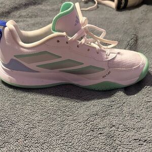 adidas Kids White and Mint Green Athletic Sneakers
